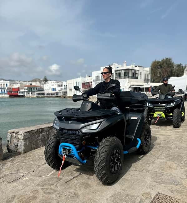 Explore Mykonos Island with a 650cc ATV / QUAD Tour - The driving route: Old Port to Armenistis Lighthouse to Ano Mera