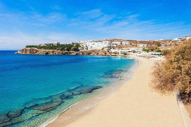 Half Day Private Tour Island with a Local in Mykonos - Agios Ioannis Beach: the classic start with Delos in view