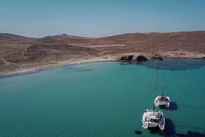 Luxury Catamaran Semi private cruise with meals & drinks and transportation. - Platis Gialos pickup: the part to get right