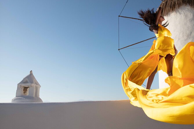 Mykonos Flying Dress High End Professional Photographer - Church of Paraportiani: white-on-white architecture that photographs well