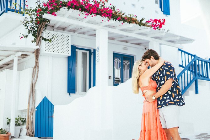 Mykonos Town Greece Photographer - Yannis’s guidance: posing help without the awkward vibe
