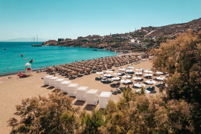 Super Paradise Beach Mykonos Seaside Sunbed (2nd row) - Your 2nd-row Super Paradise Beach day, in plain terms
