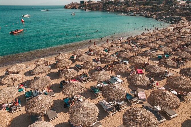 Super Paradise Beach Mykonos Seaside Sunbed (5th, 6th & 7th row) - Getting there: a simple plan for Mykonos beach logistics